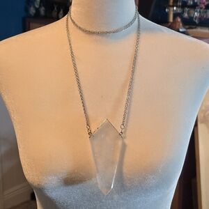 Unique Clear Quartz Pendant Necklace